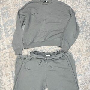 Pangaia 365 Heavy weight Gray Sweatshirt and Joggers SET
